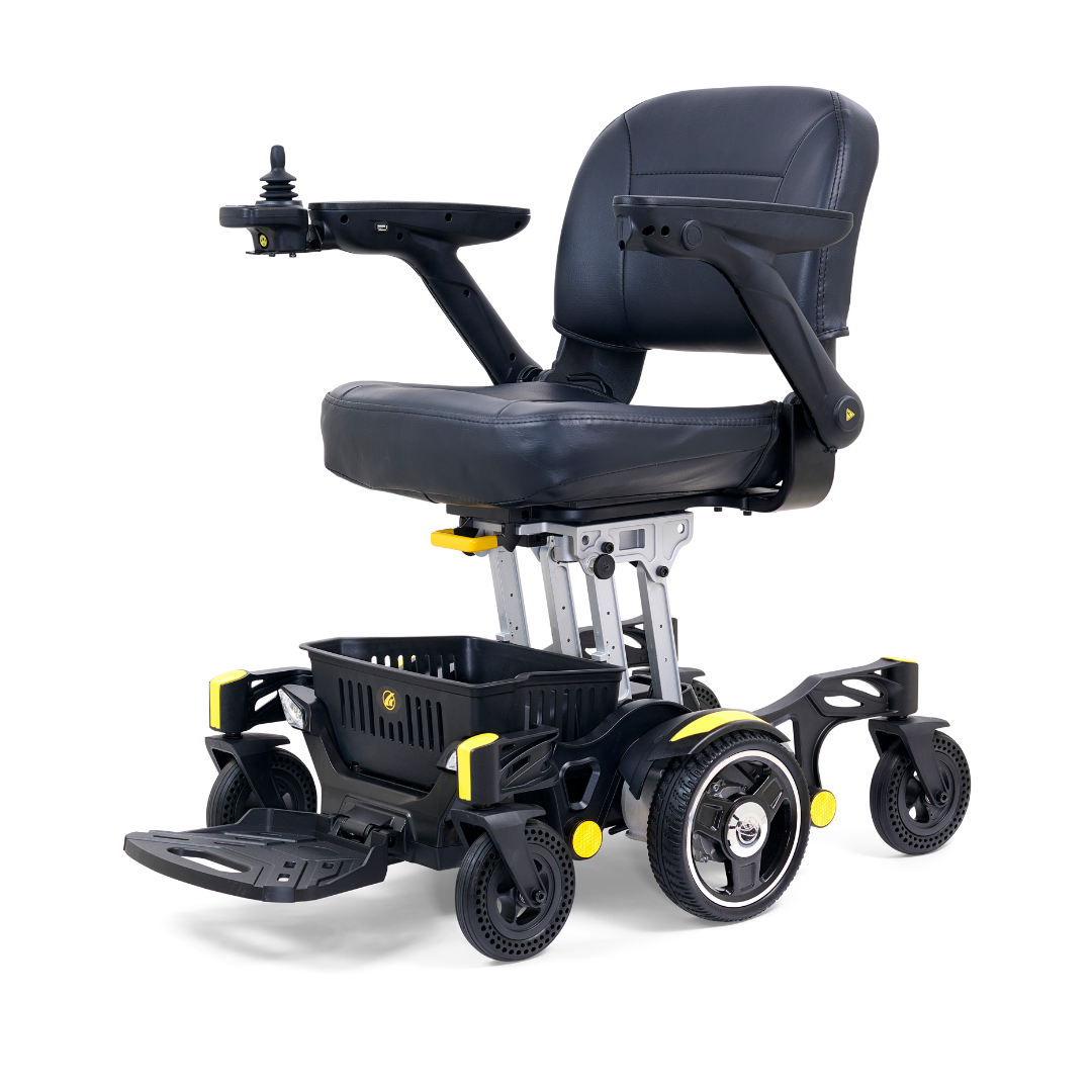 Golden Tech GP130 FAA Approved Buzzaround CarryOn Portable Power Wheelchair - Canary Yellow front left